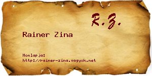 Rainer Zina névjegykártya